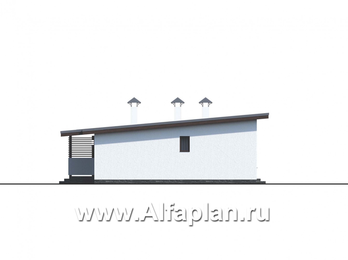 «Зита» -  проект одноэтажного дома, с террасой, в скандинавском стиле - фасад дома