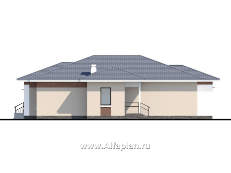 Проекты домов Альфаплан - «Калипсо» - комфортабельный одноэтажный дом с большим гаражом - превью фасада №2