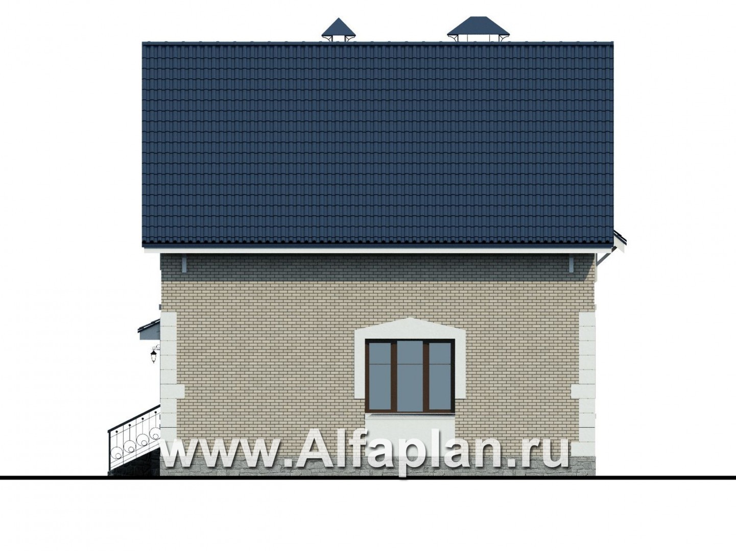 Проекты домов Альфаплан - Кирпичный дом «Оптима» для загородного отдыха - изображение фасада №2
