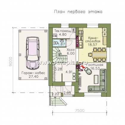 Проекты домов Альфаплан - Кирпичный дом «Оптима» для загородного отдыха - превью плана проекта №1
