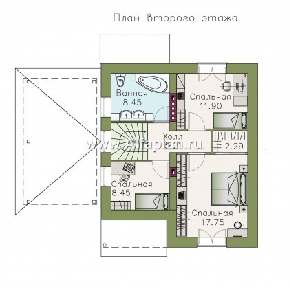 Проекты домов Альфаплан - Кирпичный дом «Оптима» для загородного отдыха - превью плана проекта №2