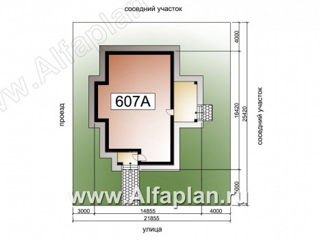 Проекты домов Альфаплан - «Грация» - современный компактный одноэтажный коттедж с террасой - превью дополнительного изображения №1