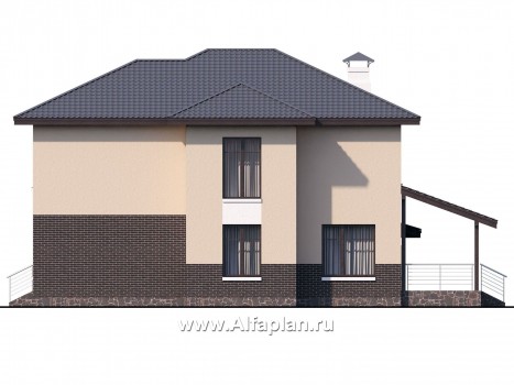 Проекты домов Альфаплан - «Ирида» - стильный современный дом с гаражом - превью фасада №2