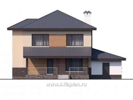 Проекты домов Альфаплан - «Ирида» - стильный современный дом с гаражом - превью фасада №4