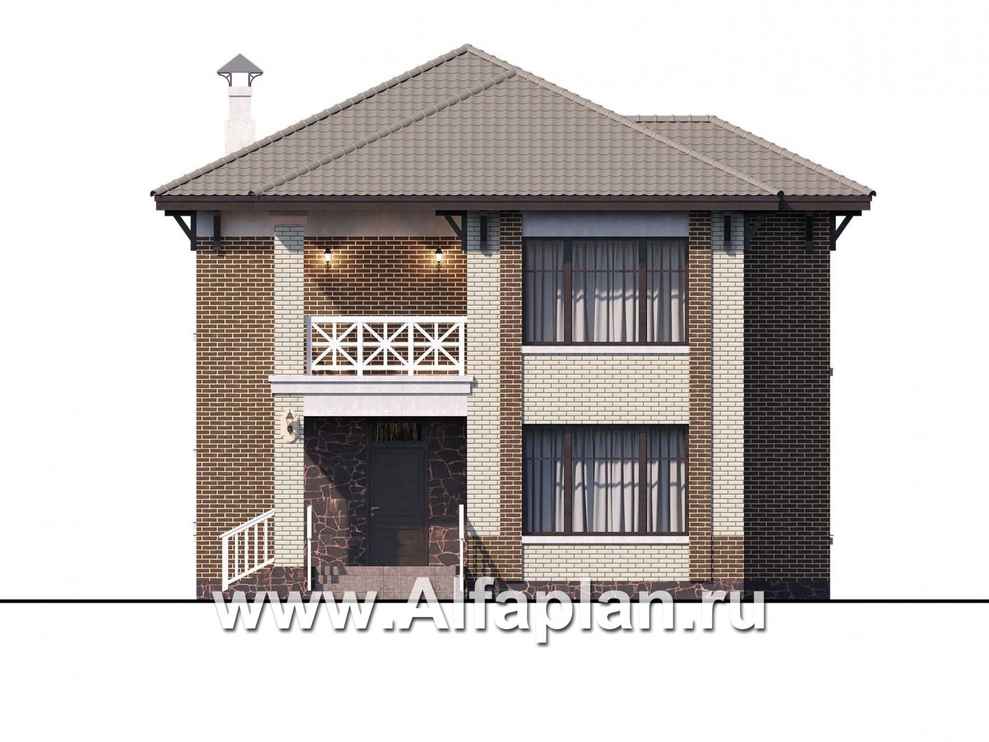 Проекты домов Альфаплан - «Вишера» - стильный дом с оптимальной планировкой - изображение фасада №1