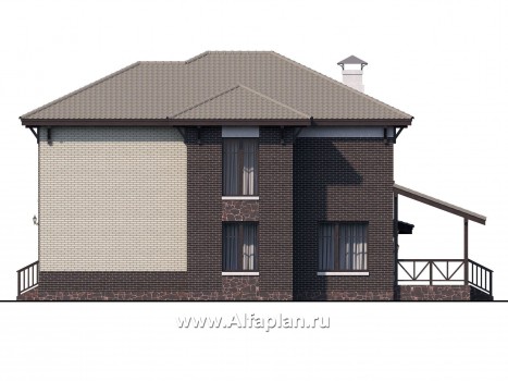 Проекты домов Альфаплан - «Вишера» - стильный дом с гаражом - превью фасада №2